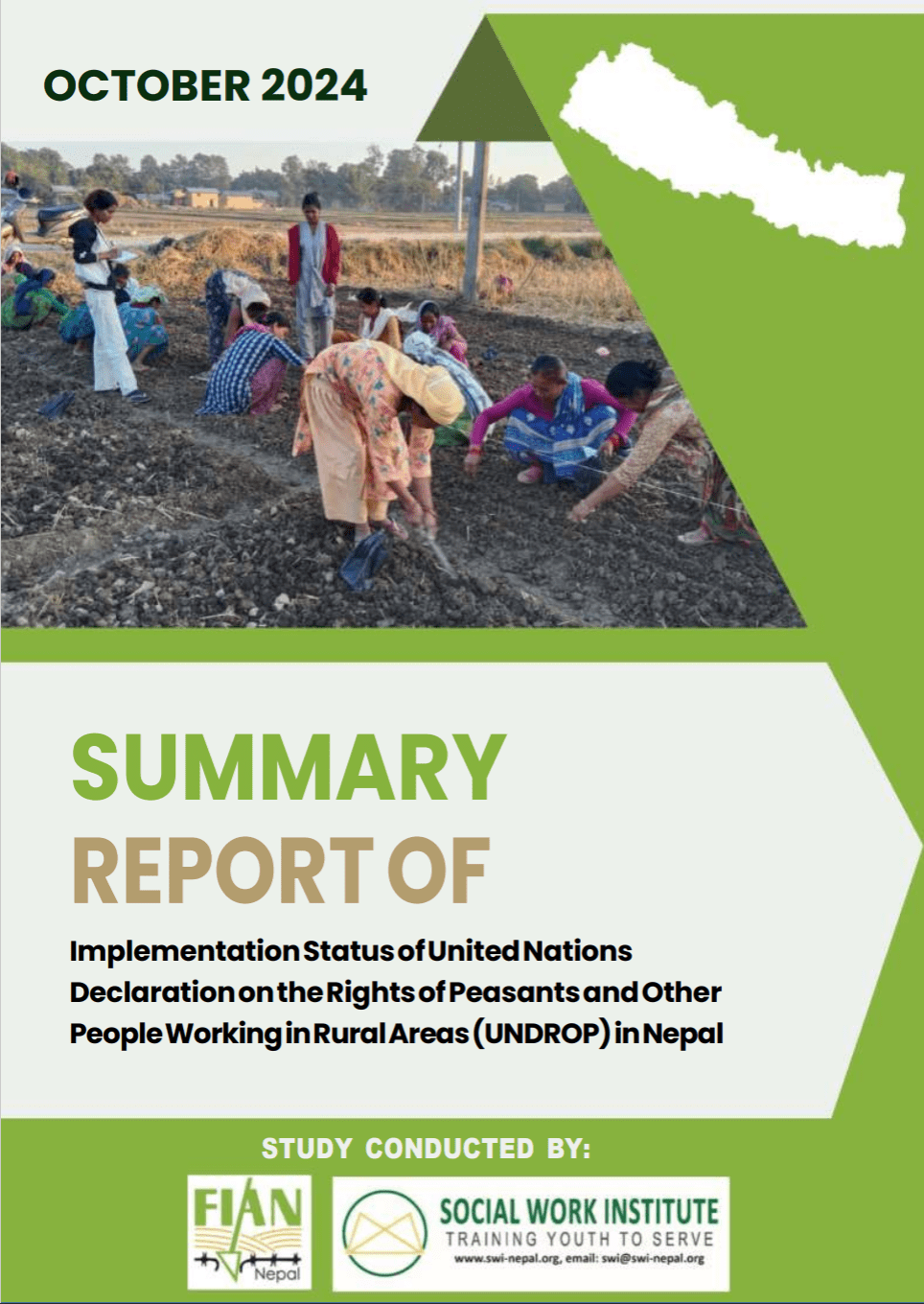 Summary Report of Implementation Status of United Nations Declaration on the Rights of Peasants and Other People Working in Rural Areas (UNDROP) in Nepal.